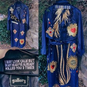 Customed Rock Star Black Trench Tie Jacket